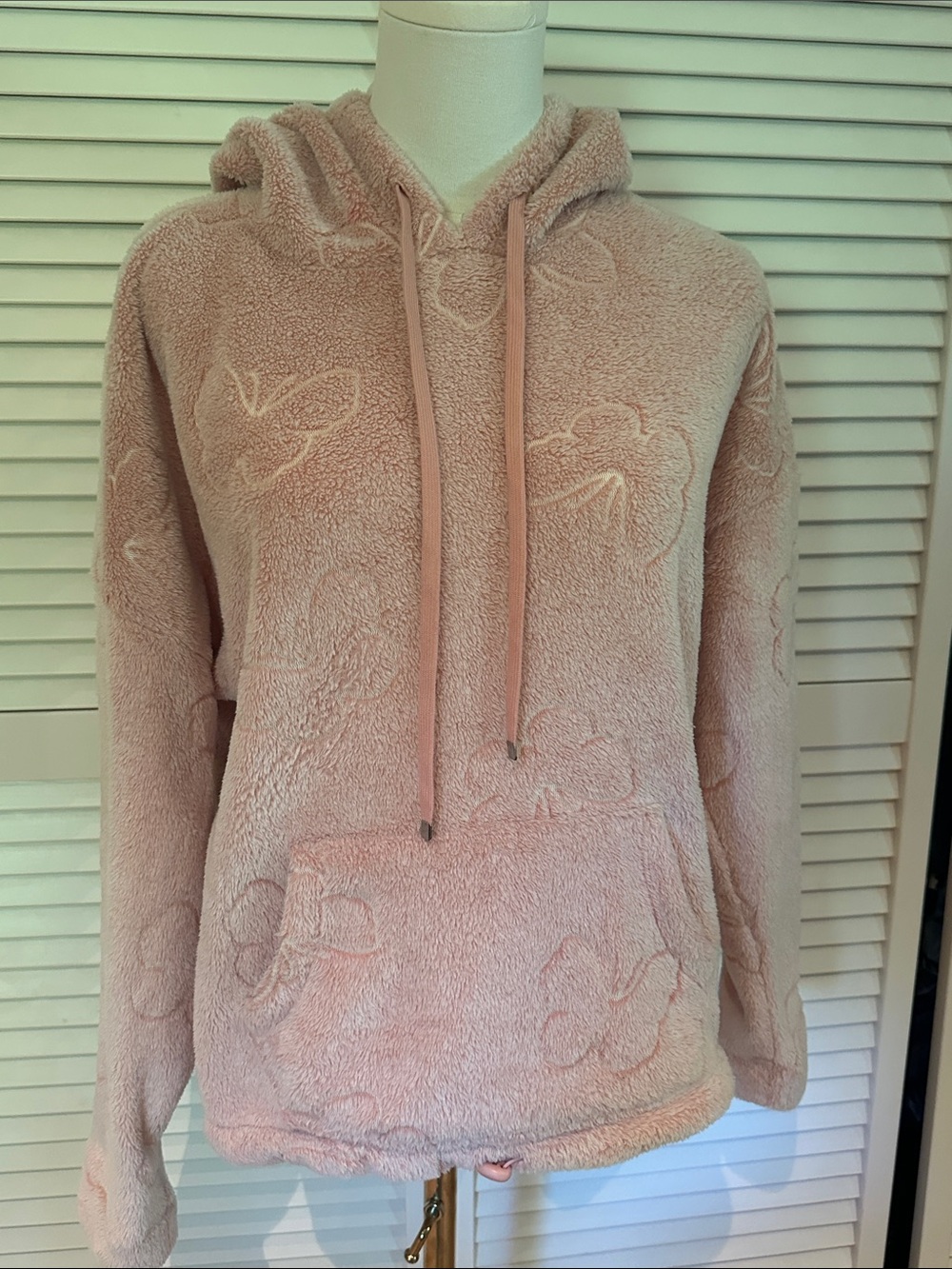 No Boundaries Pink Plush Hooded Sweatshirt